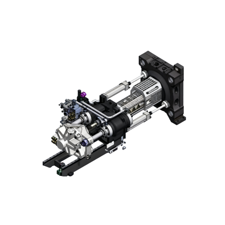 Double injection shift with linear guide