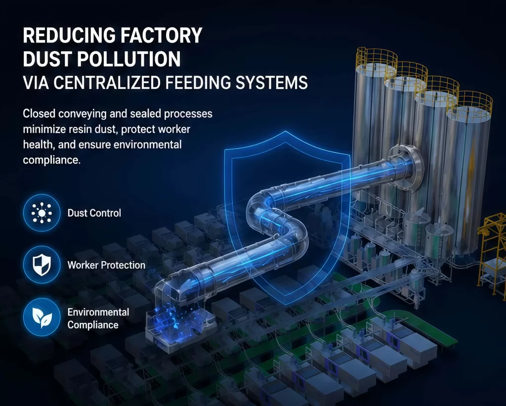 Reducing Dust Pollution in Factories Through Centralized Material Supply Systems