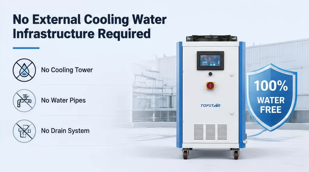 No External Cooling Water Infrastructure Required