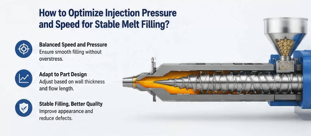 How to Optimize Injection Pressure and Speed for Stable Melt Filling