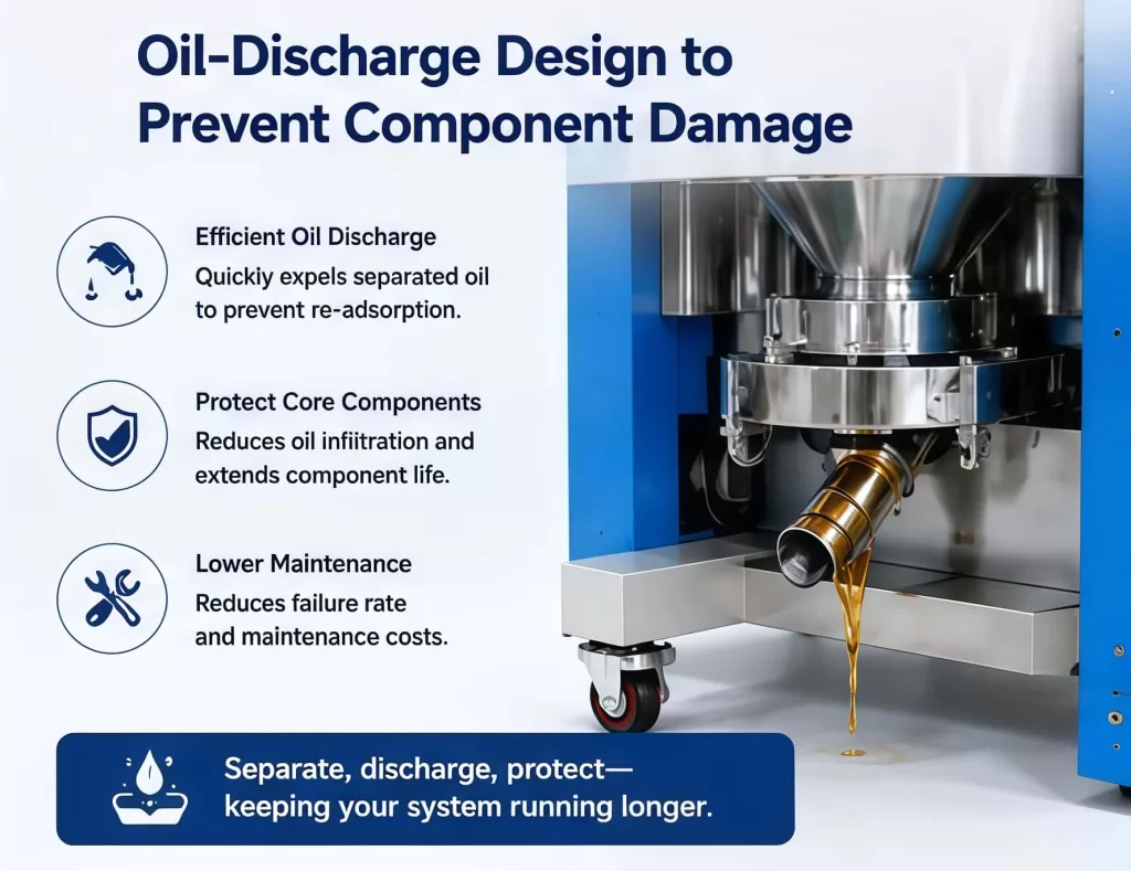 Oil-Discharge Design to Prevent Component Damage