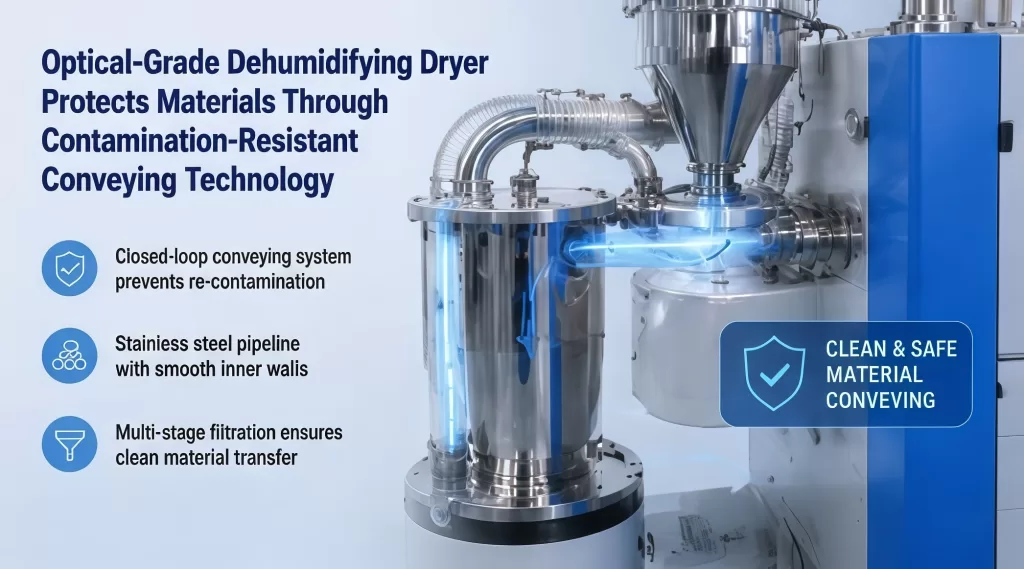 Optical-Grade Dehumidifying Dryer Protects Materials Through Contamination-Resistant Conveying Technology