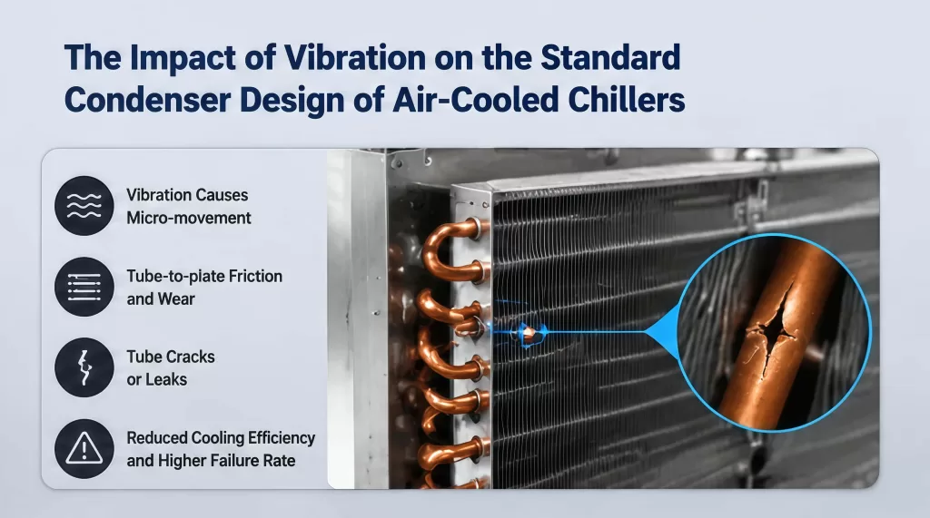 The Impact of Vibration on the Standard Condenser Design of Air-Cooled Chillers