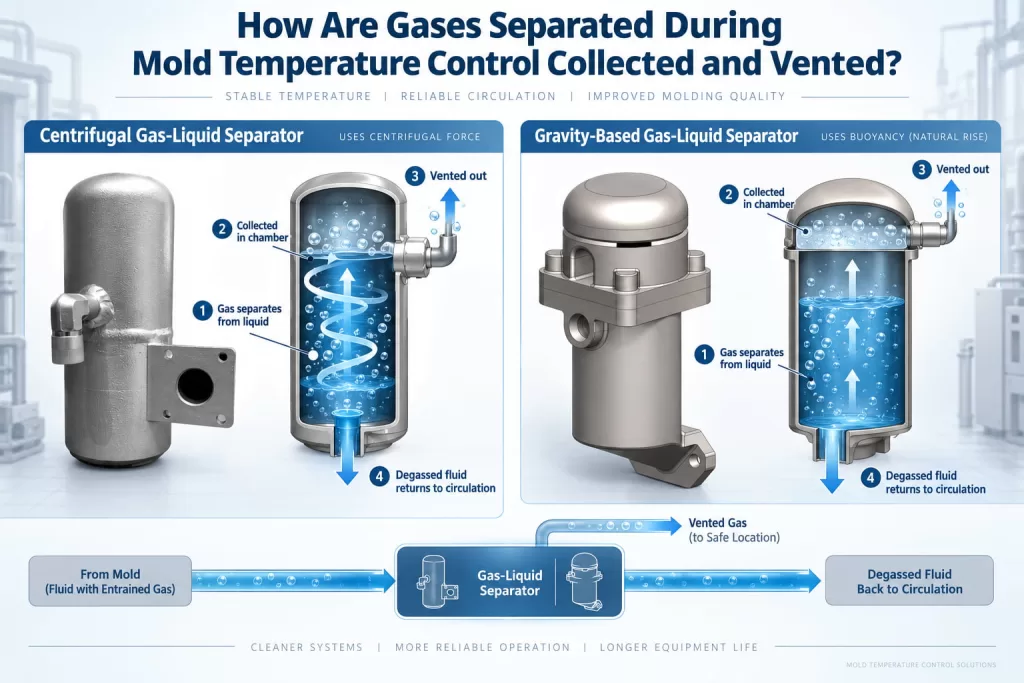 How Are Gases Separated During Mold Temperature Control Collected and Vented