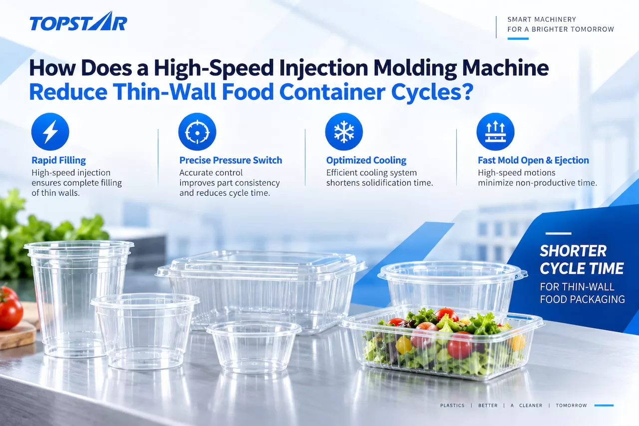 How Does a High-Speed Injection Molding Machine Reduce Thin-Wall Food Container Cycles