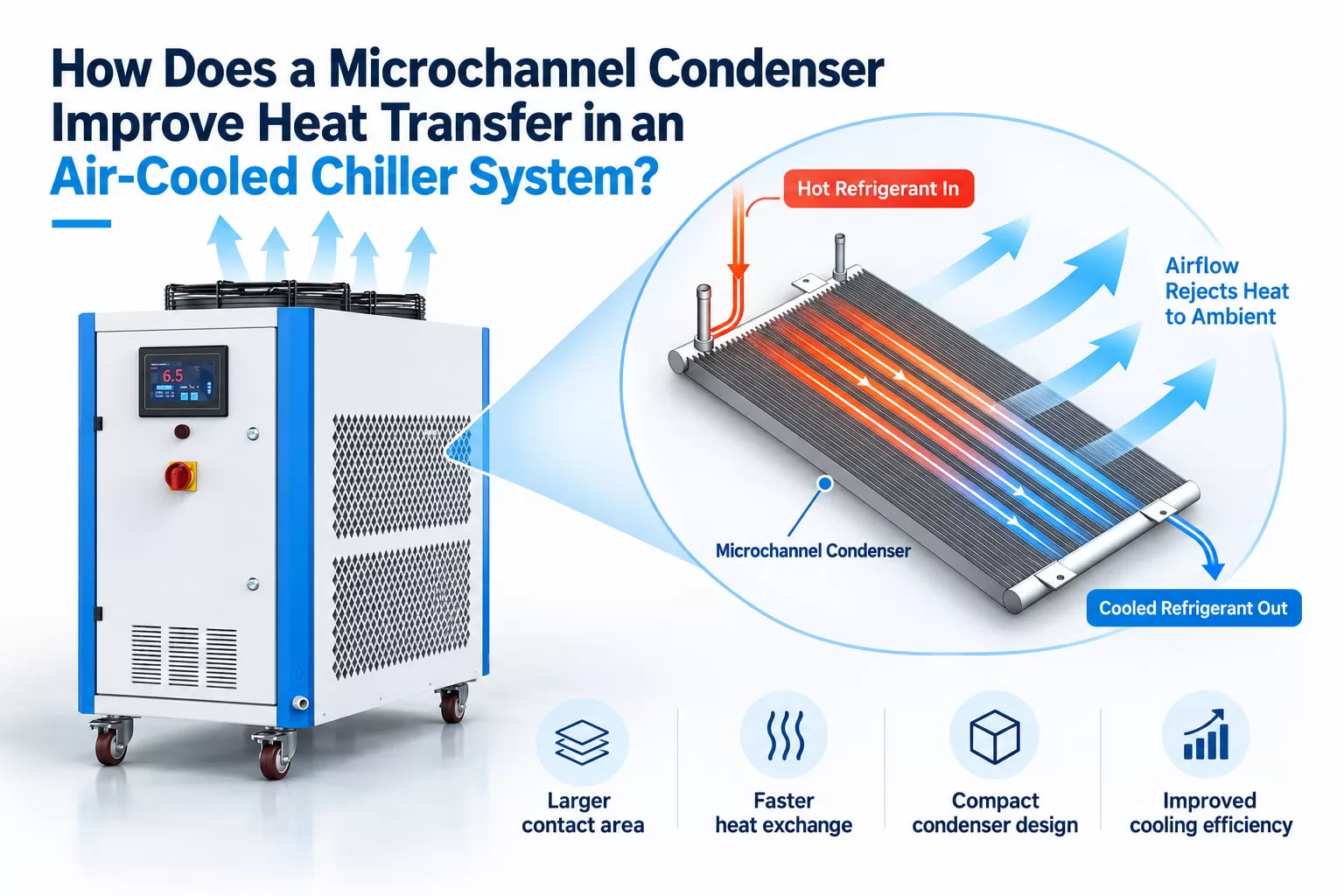 How Does a Microchannel Condenser Improve Heat Transfer in an Air-Cooled Chiller System