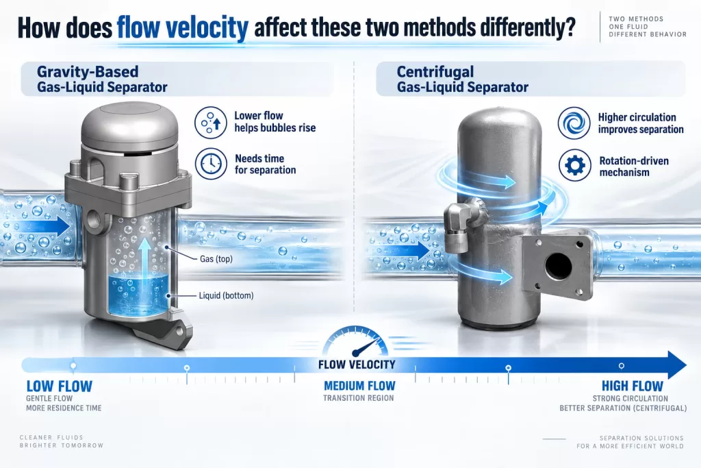How does flow velocity affect these two methods differently