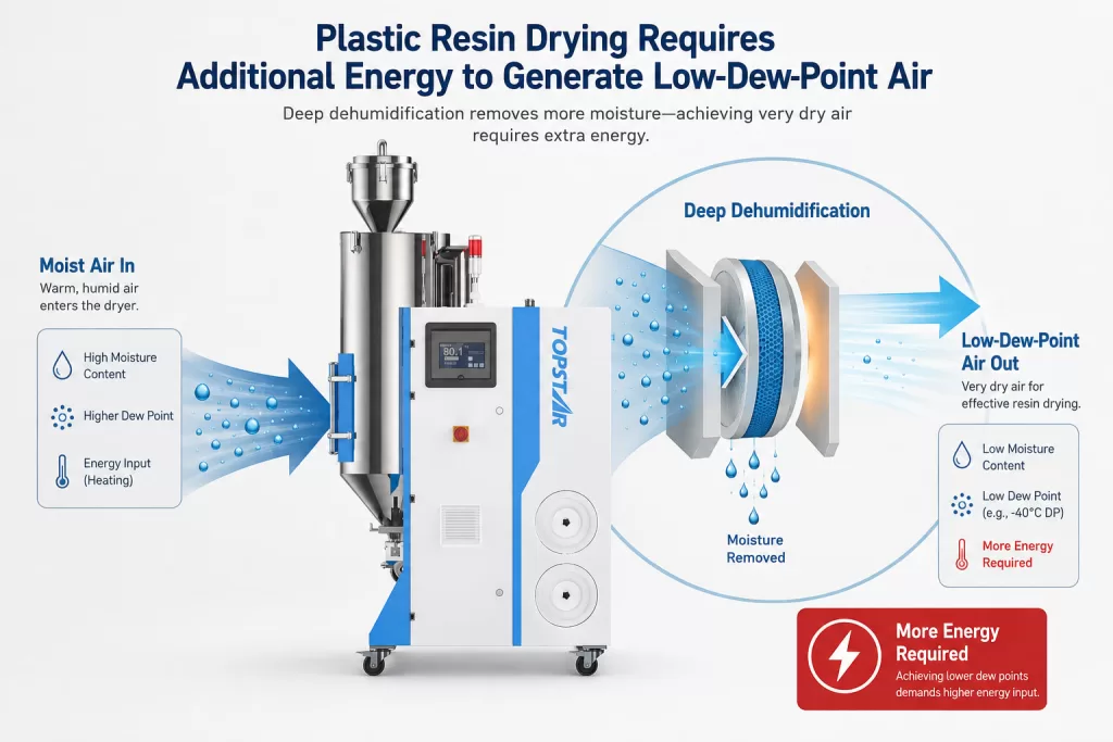 Plastic Resin Drying Requires Additional Energy to Generate Low-Dew-Point Air
