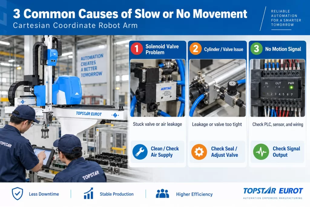 Three Common Causes of Non-Operation or Slow Movement in Cartesian Coordinate Robot Arms