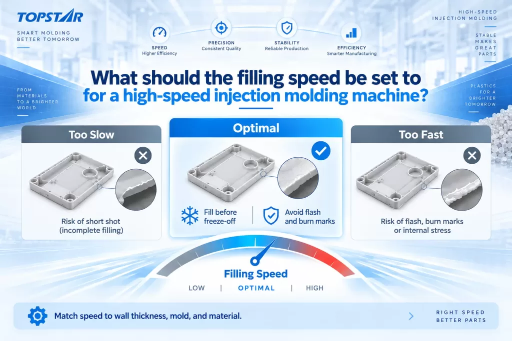 What should the filling speed be set to for a high-speed injection molding machine