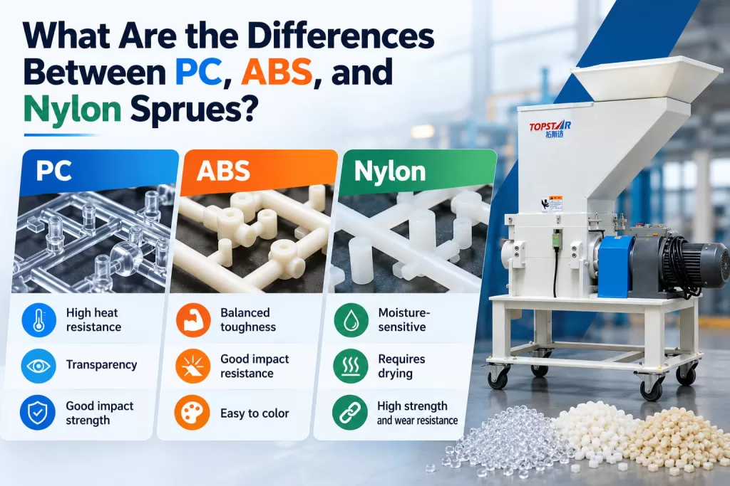 What Are the Differences Between PC, ABS, and Nylon Sprues